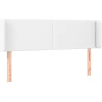 vidaXL Hoofdbord met randen 147x16x78/88 cm kunstleer wit