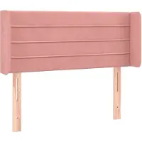 vidaXL Hoofdbord met randen 93x16x78/88 cm fluweel roze