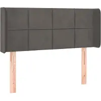 vidaXL Hoofdbord met randen 103x16x78/88 cm fluweel donkergrijs