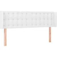 vidaXL Hoofdbord met randen 147x16x78/88 cm kunstleer wit