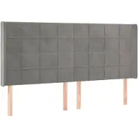 vidaXL Hoofdbord met randen 163x16x118/128 cm fluweel lichtgrijs