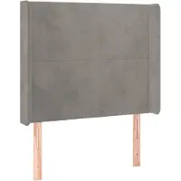 vidaXL Hoofdbord met randen 103x16x118/128 cm fluweel lichtgrijs