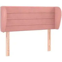 vidaXL Hoofdbord met randen 93x23x78/88 cm fluweel roze