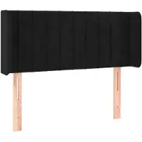vidaXL Hoofdbord met randen 93x16x78/88 cm fluweel zwart