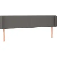 vidaXL Hoofdbord met randen 183x16x78/88 cm kunstleer grijs