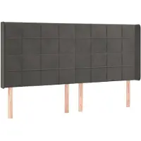 vidaXL Hoofdbord met randen 163x16x118/128 cm fluweel donkergrijs