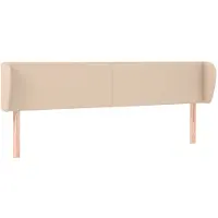 vidaXL Hoofdbord met randen 183x23x78/88 cm kunstleer cappuccinokleur