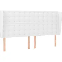 vidaXL Hoofdbord met randen 163x23x118/128 cm kunstleer wit