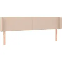 vidaXL Hoofdbord met randen 203x16x78/88 cm kunstleer cappuccinokleur