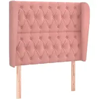 vidaXL Hoofdbord met randen 93x23x118/128 cm fluweel roze