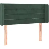 vidaXL Hoofdbord met randen 103x16x78/88 cm fluweel donkergroen