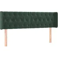 vidaXL Hoofdbord met randen 163x16x78/88 cm fluweel donkergroen