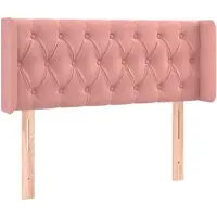 vidaXL Hoofdbord met randen 93x16x78/88 cm fluweel roze
