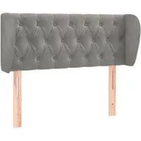 vidaXL Hoofdbord met randen 103x23x78/88 cm fluweel lichtgrijs