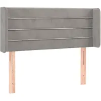 vidaXL Hoofdbord met randen 93x16x78/88 cm fluweel lichtgrijs