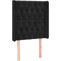 vidaXL Hoofdbord met randen 83x16x118/128 cm fluweel zwart