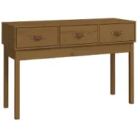vidaXL Wandtafel 114x40x75 cm massief grenenhout honingbruin