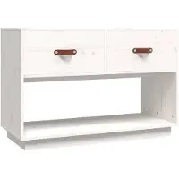 vidaXL Tv-meubel 90x40x60 cm massief grenenhout wit