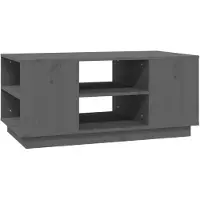 vidaXL Salontafel 90x49x40,5 cm massief grenenhout grijs