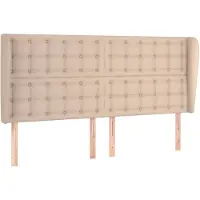 vidaXL Hoofdbord met randen 203x23x118/128cm kunstleer cappuccinokleur