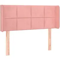 vidaXL Hoofdbord met randen 103x16x78/88 cm fluweel roze