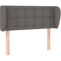 vidaXL Hoofdbord met randen 93x23x78/88 cm kunstleer grijs