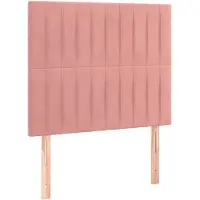 vidaXL Hoofdbord roze 100x5x118/128 cm fluweel