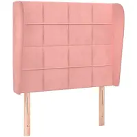 vidaXL Hoofdbord met randen 83x23x118/128 cm fluweel roze