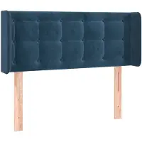 vidaXL Hoofdbord met randen 83x16x78/88 cm fluweel donkerblauw
