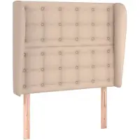 vidaXL Hoofdbord met randen 83x23x118/128 cm kunstleer cappuccinokleur