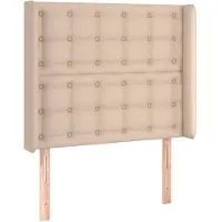 vidaXL Hoofdbord met randen 93x16x118/128 cm kunstleer cappuccinokleur