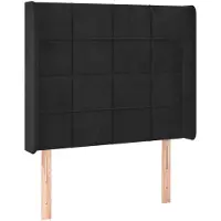 vidaXL Hoofdbord met randen 93x16x118/128 cm fluweel zwart