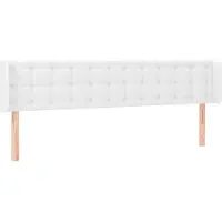 vidaXL Hoofdbord met randen 163x16x78/88 cm kunstleer wit