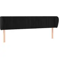 vidaXL Hoofdbord met randen 203x23x78/88 cm fluweel zwart