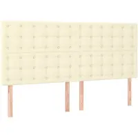 vidaXL Hoofdbord crème 200x5x118/128 cm kunstleer