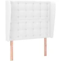vidaXL Hoofdbord met randen 103x23x118/128 cm kunstleer wit