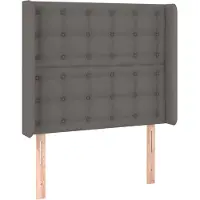 vidaXL Hoofdbord met randen 83x16x118/128 cm kunstleer grijs