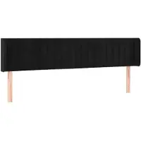 vidaXL Hoofdbord met randen 183x16x78/88 cm fluweel zwart
