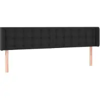 vidaXL Hoofdbord met randen 183x16x78/88 cm kunstleer zwart
