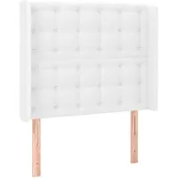 vidaXL Hoofdbord met randen 103x16x118/128 cm kunstleer wit