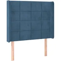 vidaXL Hoofdbord met randen 103x16x118/128 cm fluweel donkerblauw
