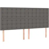 vidaXL Hoofdbord grijs 200x5x118/128 cm kunstleer