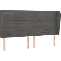 vidaXL Hoofdbord met randen 163x23x118/128 cm fluweel donkergrijs