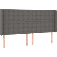 vidaXL Hoofdbord met randen 163x16x118/128 cm kunstleer grijs