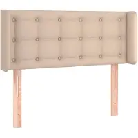 vidaXL Hoofdbord met randen 93x16x78/88 cm kunstleer cappuccinokleur
