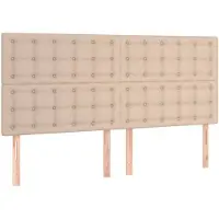 vidaXL Hoofdbord cappuccino 200x5x118/128 cm Kunstleer