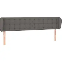 vidaXL Hoofdbord met randen 163x23x78/88 cm kunstleer grijs