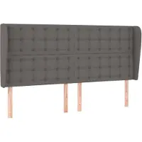 vidaXL Hoofdbord met randen 183x23x118/128 cm kunstleer grijs