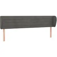 vidaXL Hoofdbord met randen 203x23x78/88 cm fluweel donkergrijs