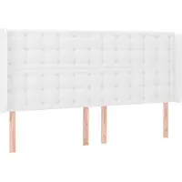 vidaXL Hoofdbord met randen 183x16x118/128 cm kunstleer wit